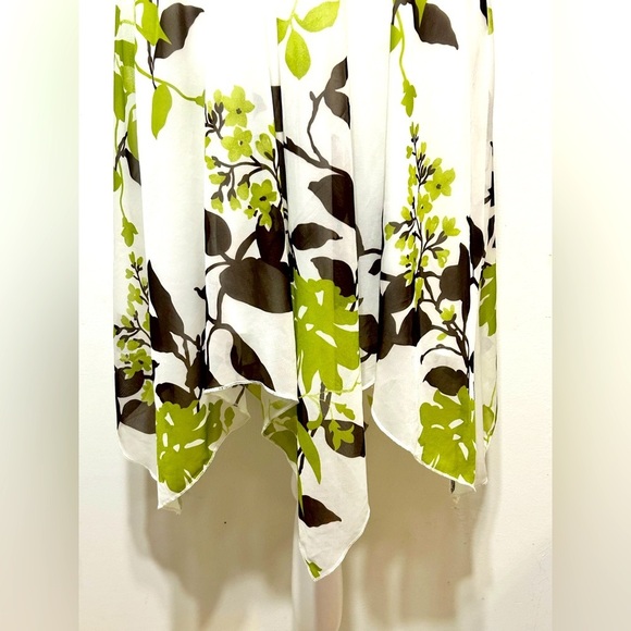 Y2K 90s Baby Doll Floral Leaves Fairy Asymmetrical Scarf Dress By Speechless - Picture 3 of 12